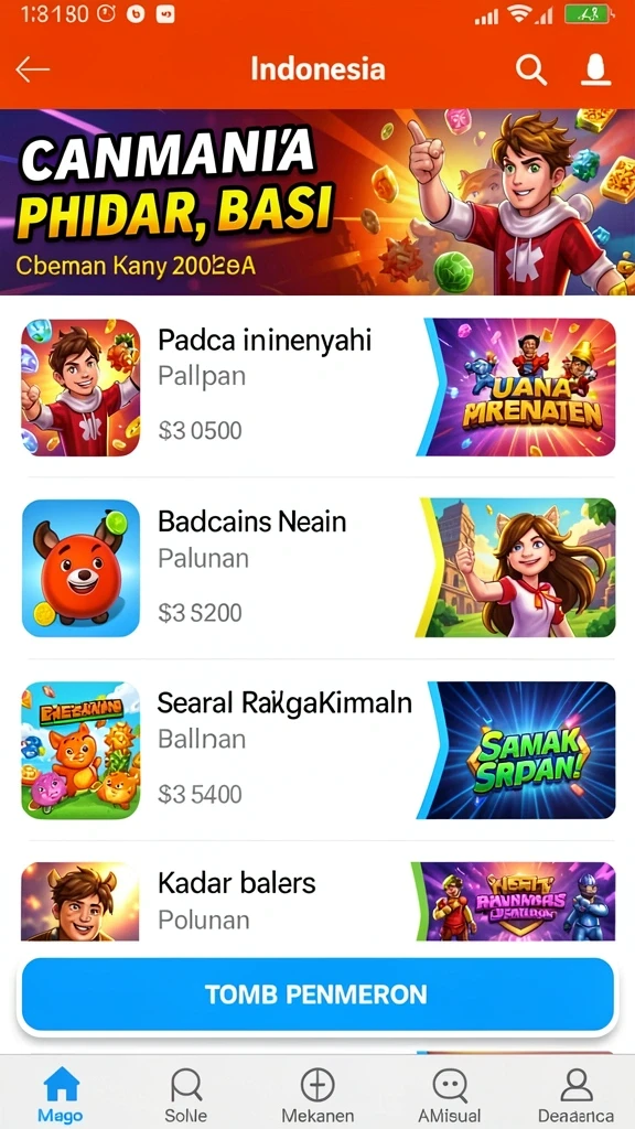 Tampilan awal aplikasi ASIA200 yang menarik.