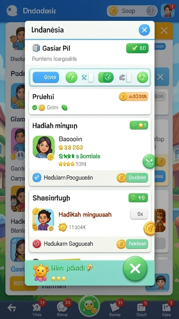 Beragam pilihan permainan yang tersedia untuk pengguna.