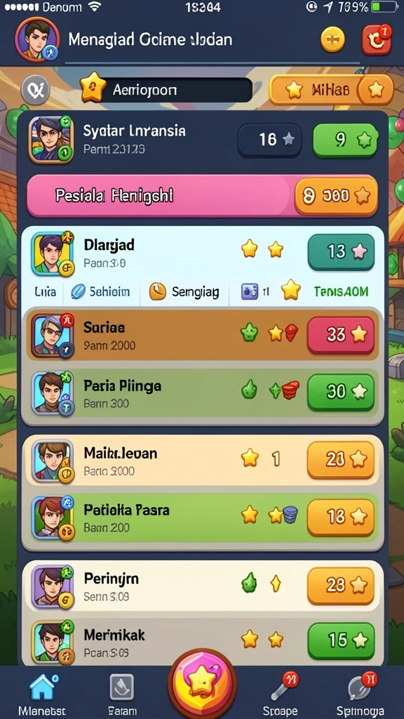 Tampilan menu utama HUJANTOTO yang menarik dan intuitif.