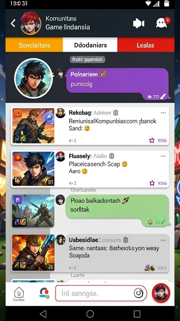 Tampilan utama dengan karakter pilihan.