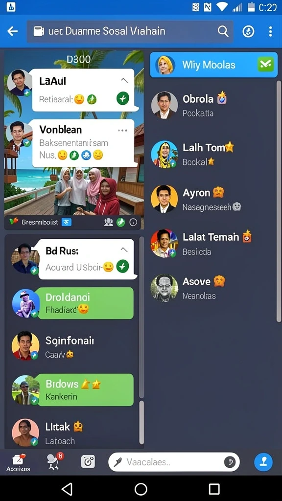 Fitur chat untuk interaksi antar pemain.
